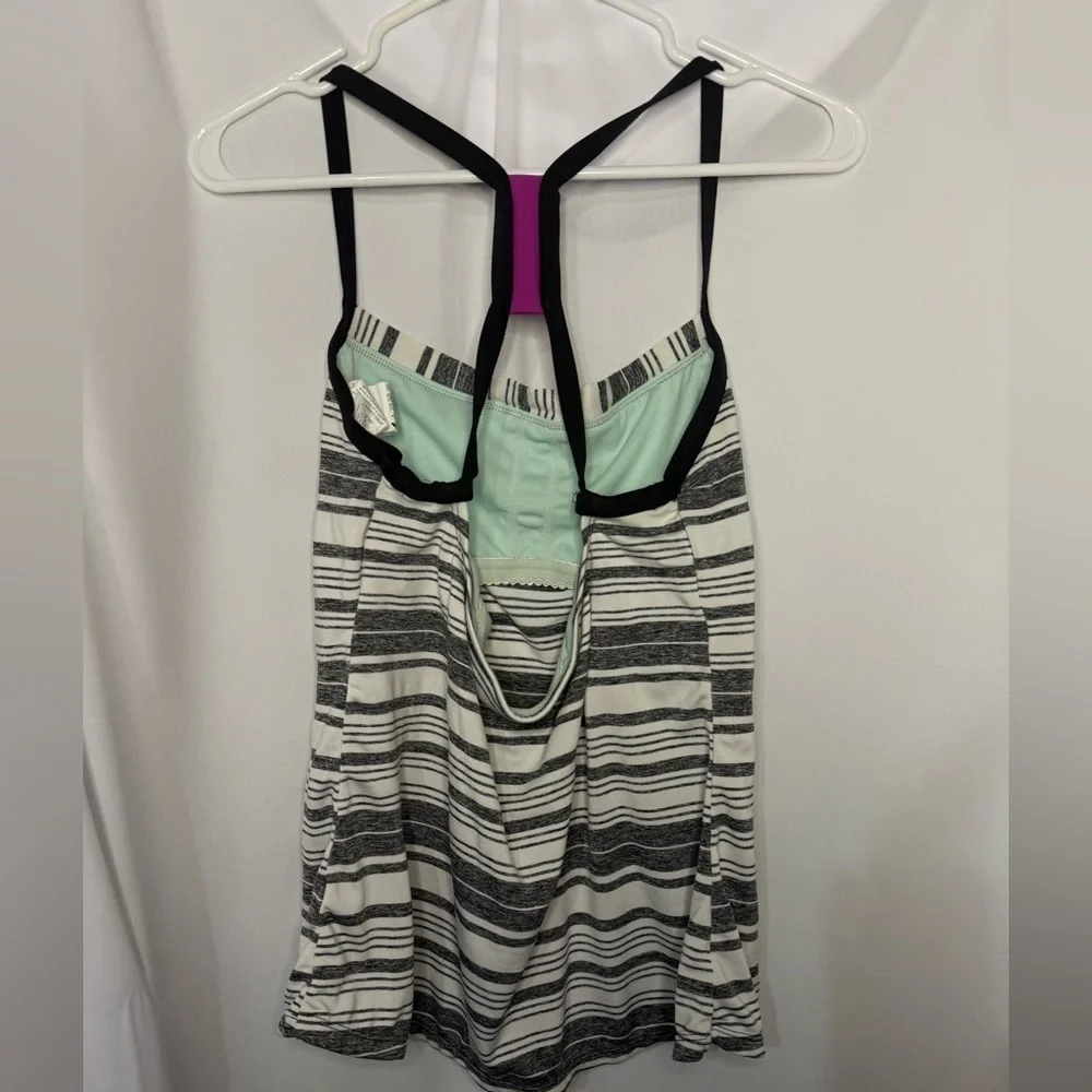 Nike Women's Black and White Striped Tank Top - Picture 2 of 5